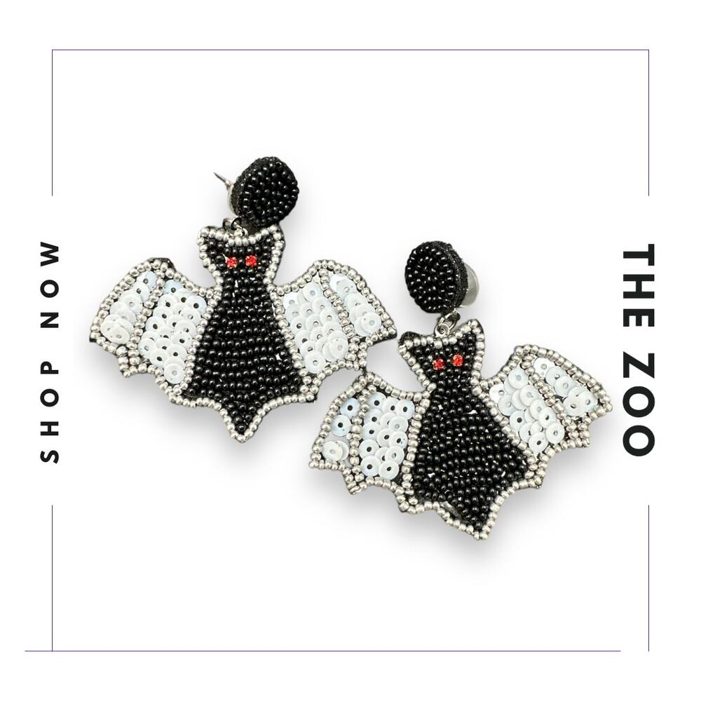 Beaded Bat Earrings‎